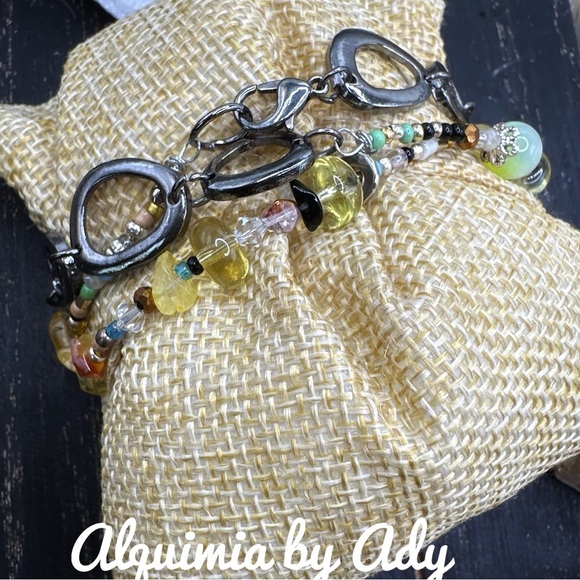 CITRINE CHUNKY WRAP AROUND BRACELET - Picture 4 of 4